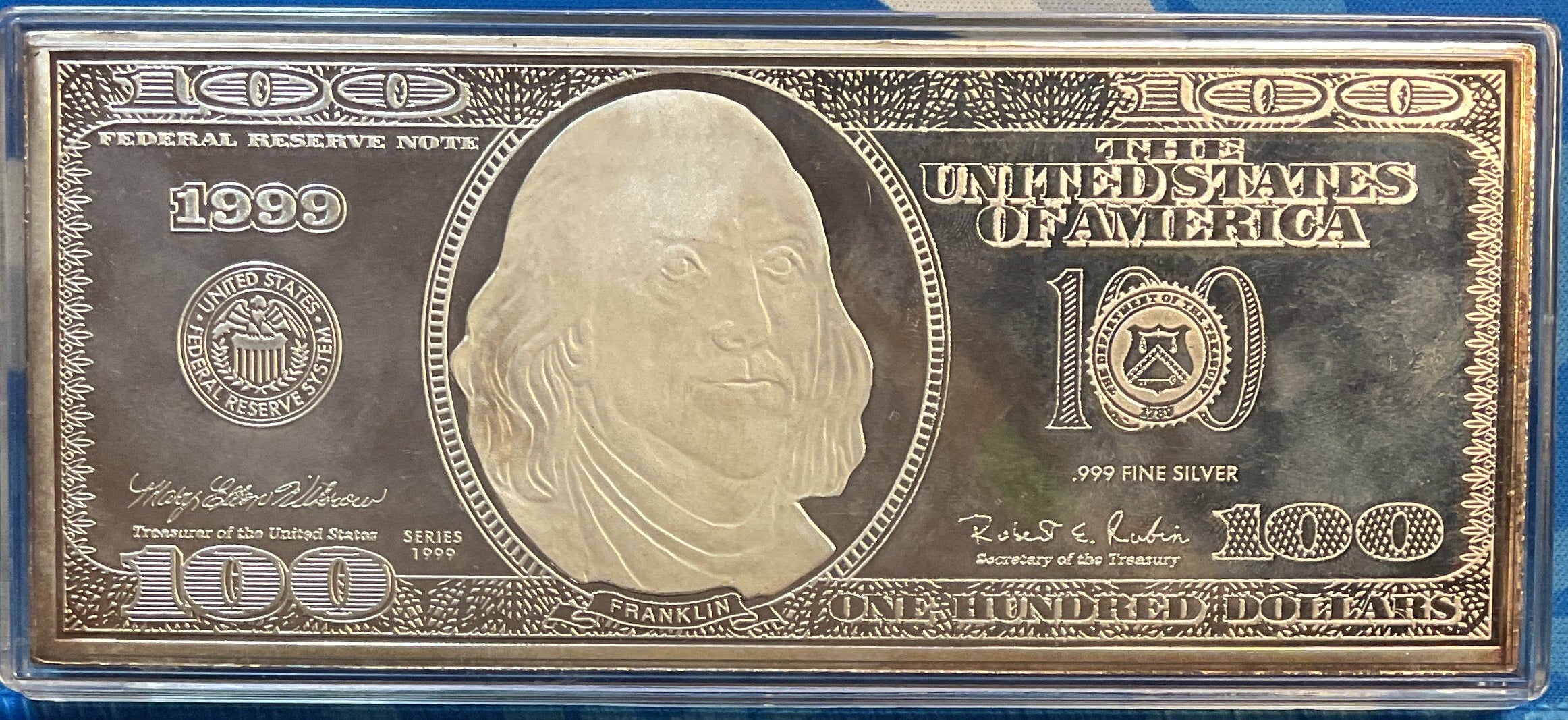 1999 $100 NOTE, .999 Silver, 4 Troy Ounce, Store #SR144