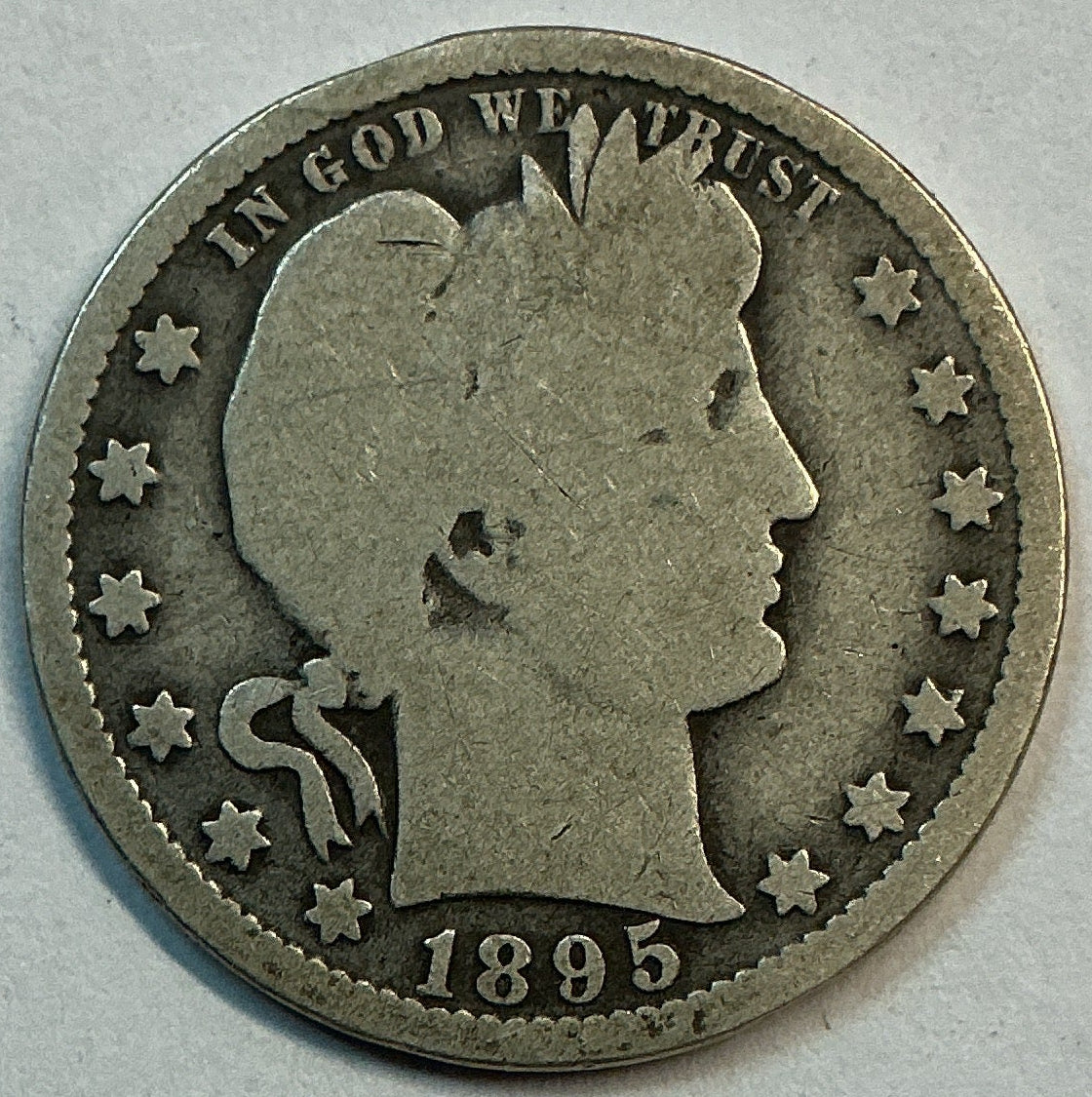 1895-O Barber Quarter, Good+ Circulated Coin, Store #QR1824