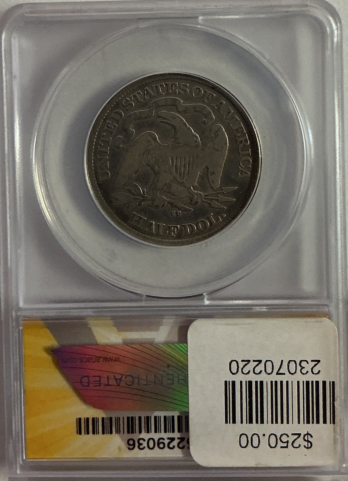 1877-CC Liberty Seated Half Dollar, ANACS Good 6, Store #HR2031