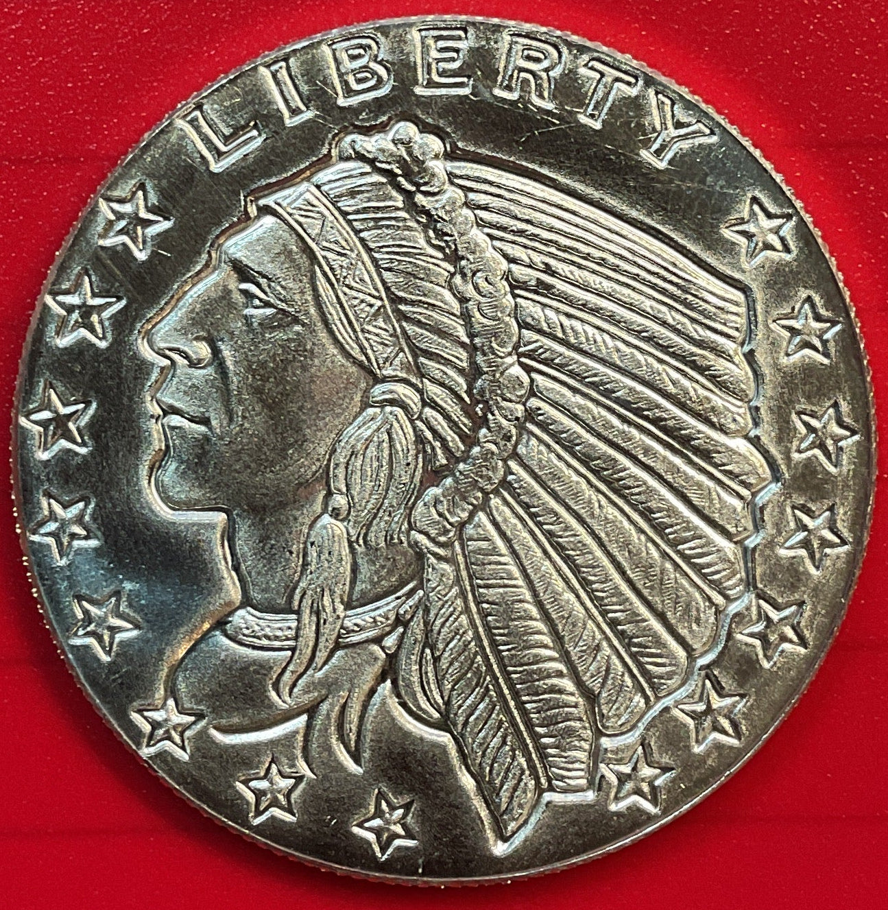 .999 silver, 1/2 Troy Ounce, Indian Head/Eagle Silver Round, Store #SR022