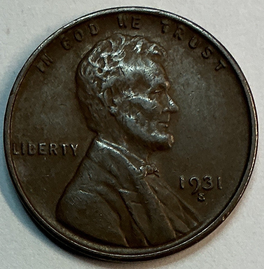 1931-S Lincoln Cent, About Uncirculated Coin, Store #CT1255