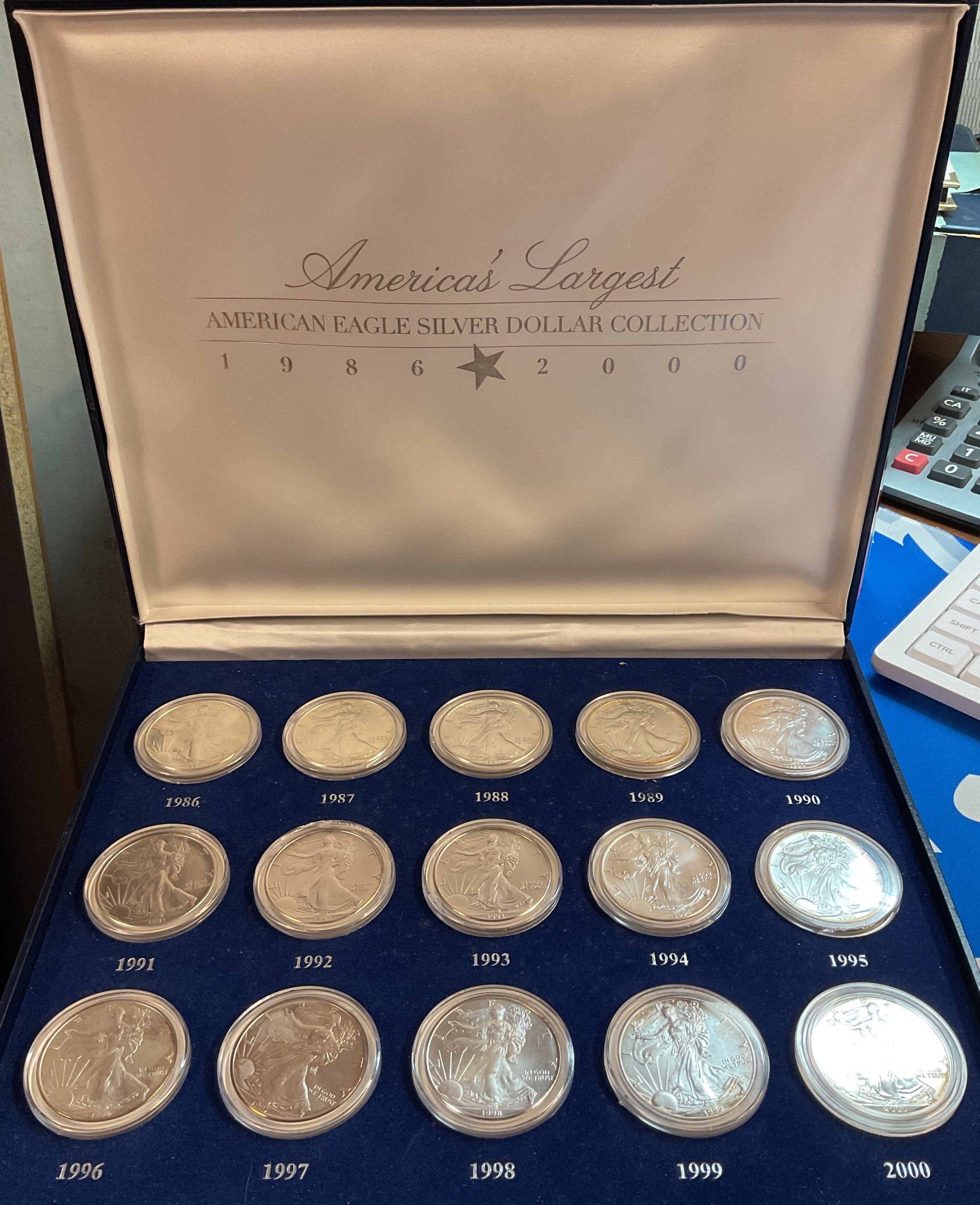 1986-2000 American Eagle Silver Dollar Collection, 15 Coins! Store# AE001