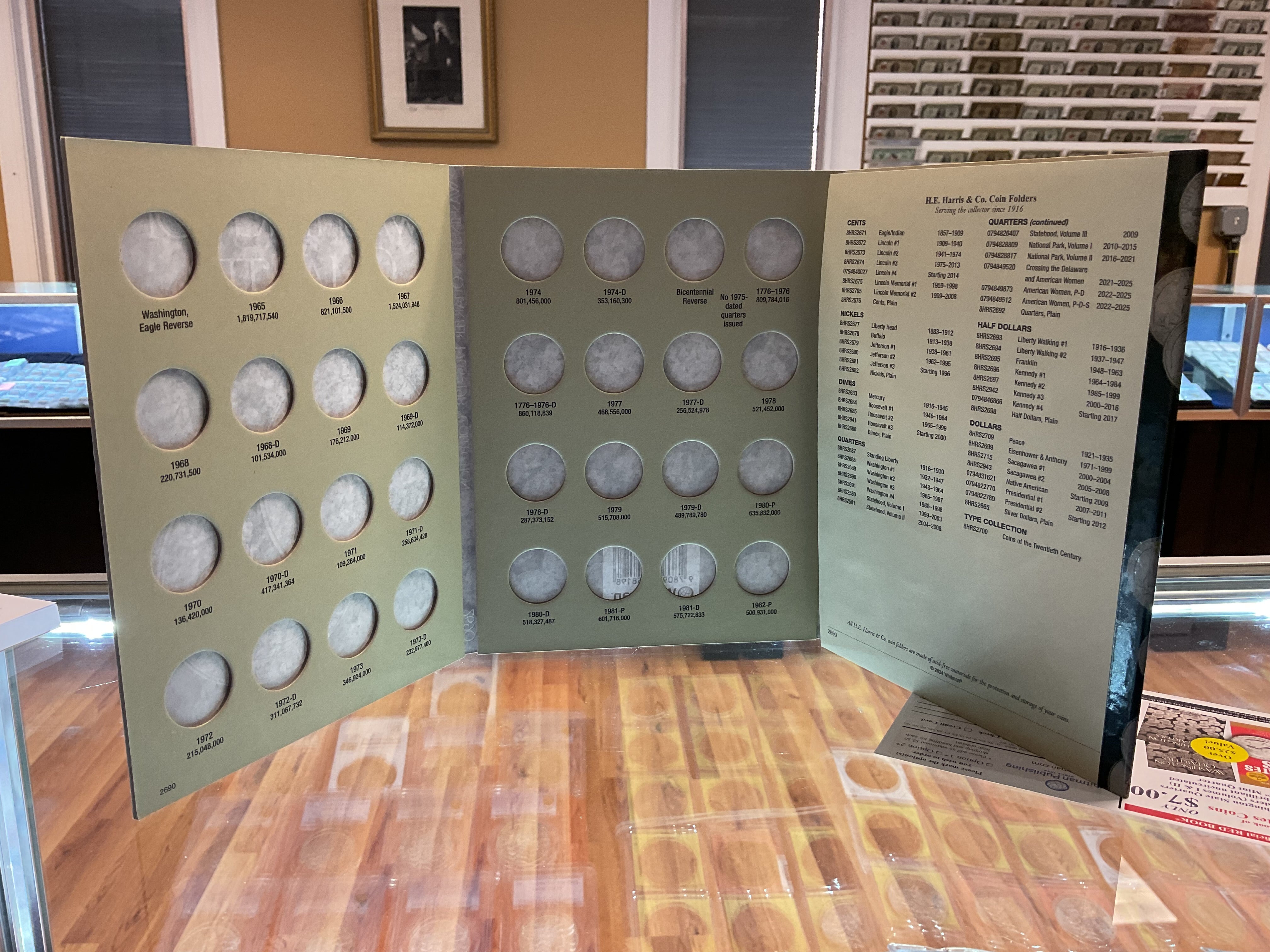 Washington Quarter, Harris Coin Folder, Collections 1965-1987