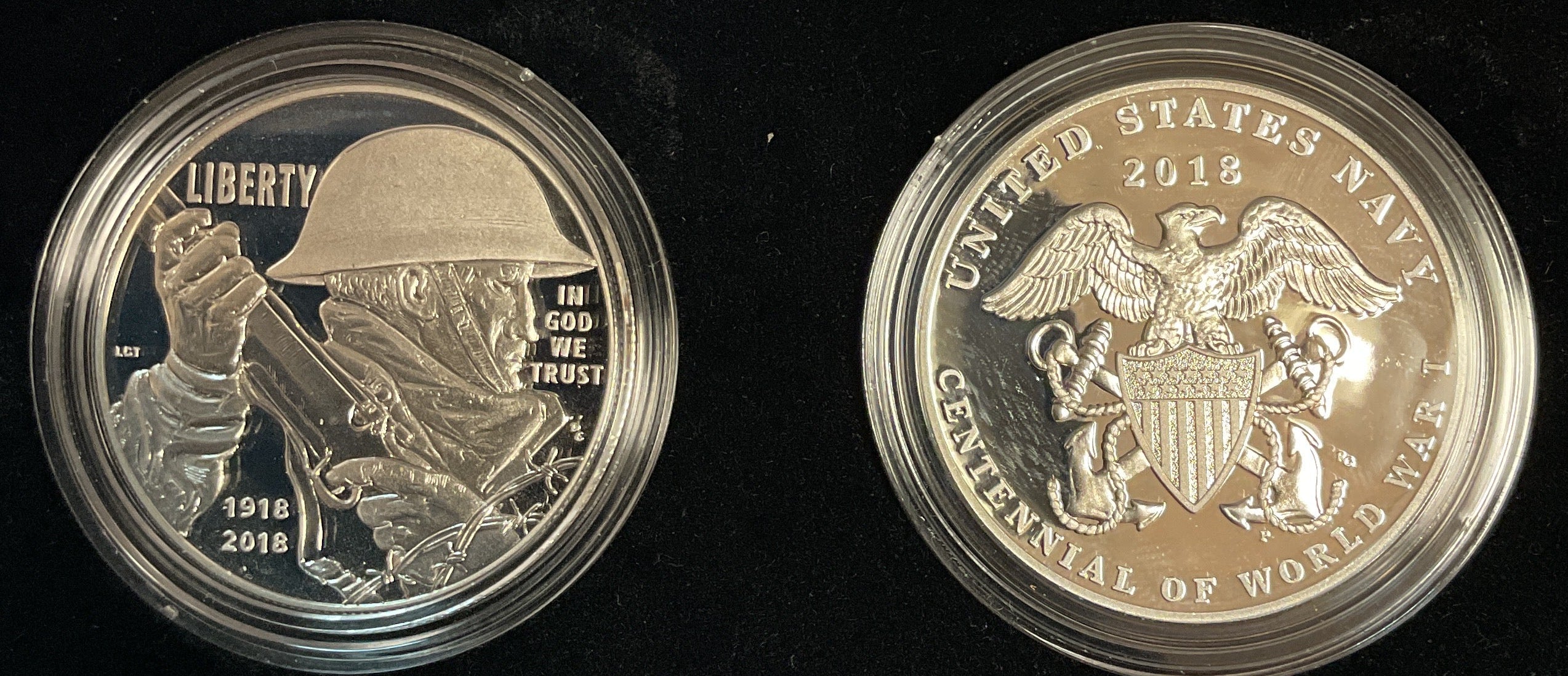 2018 World War I, Silver Dollar and Navy Silver Medal Set, U.S. Mint #SR014