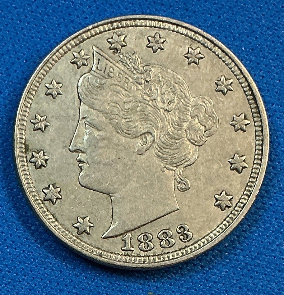 1883 Liberty Nickel, About Uncirculated Coin, Store #NL0124