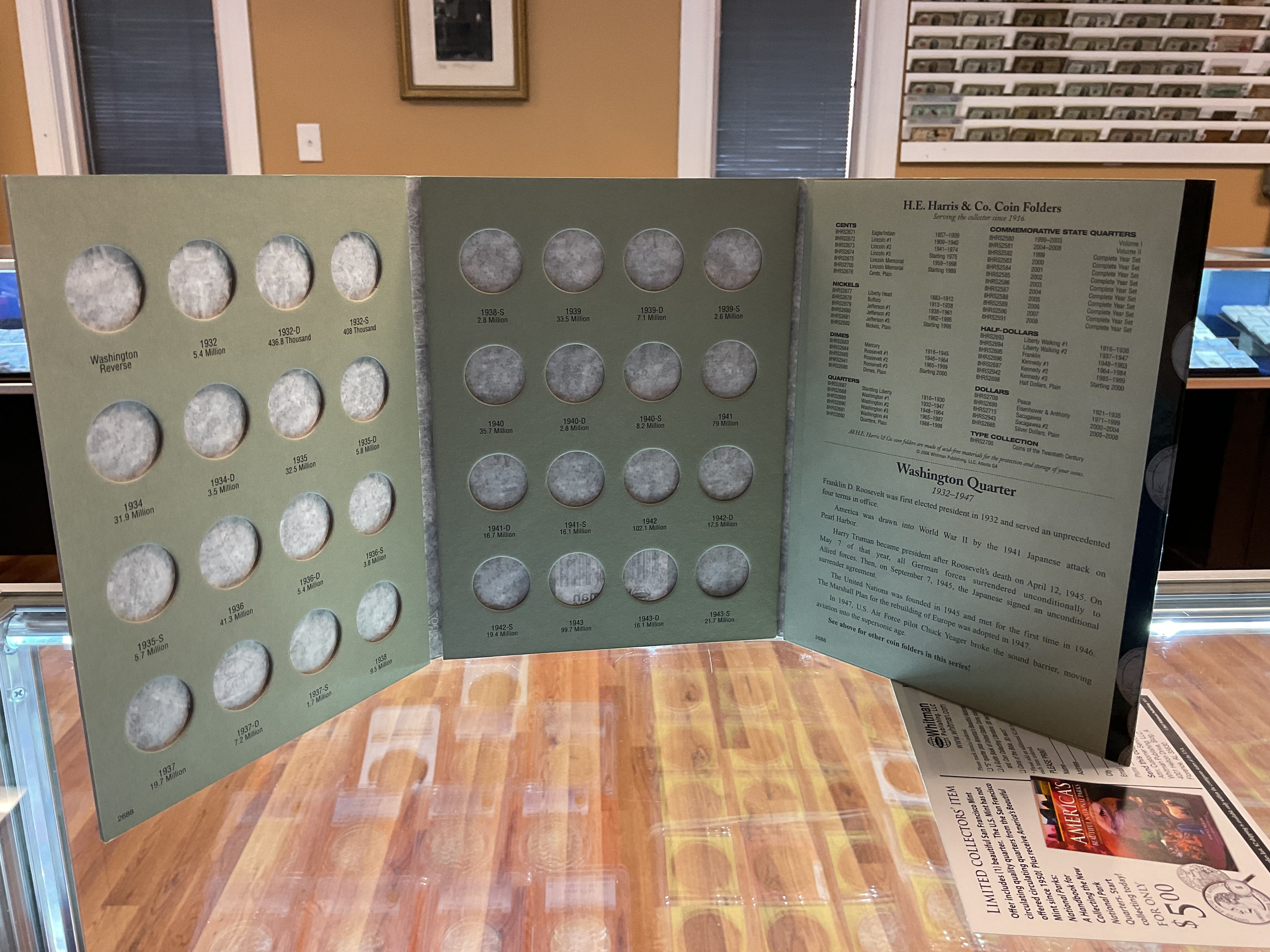 Washington Quarter, Harris Coin Folder, Collections 1932-1947