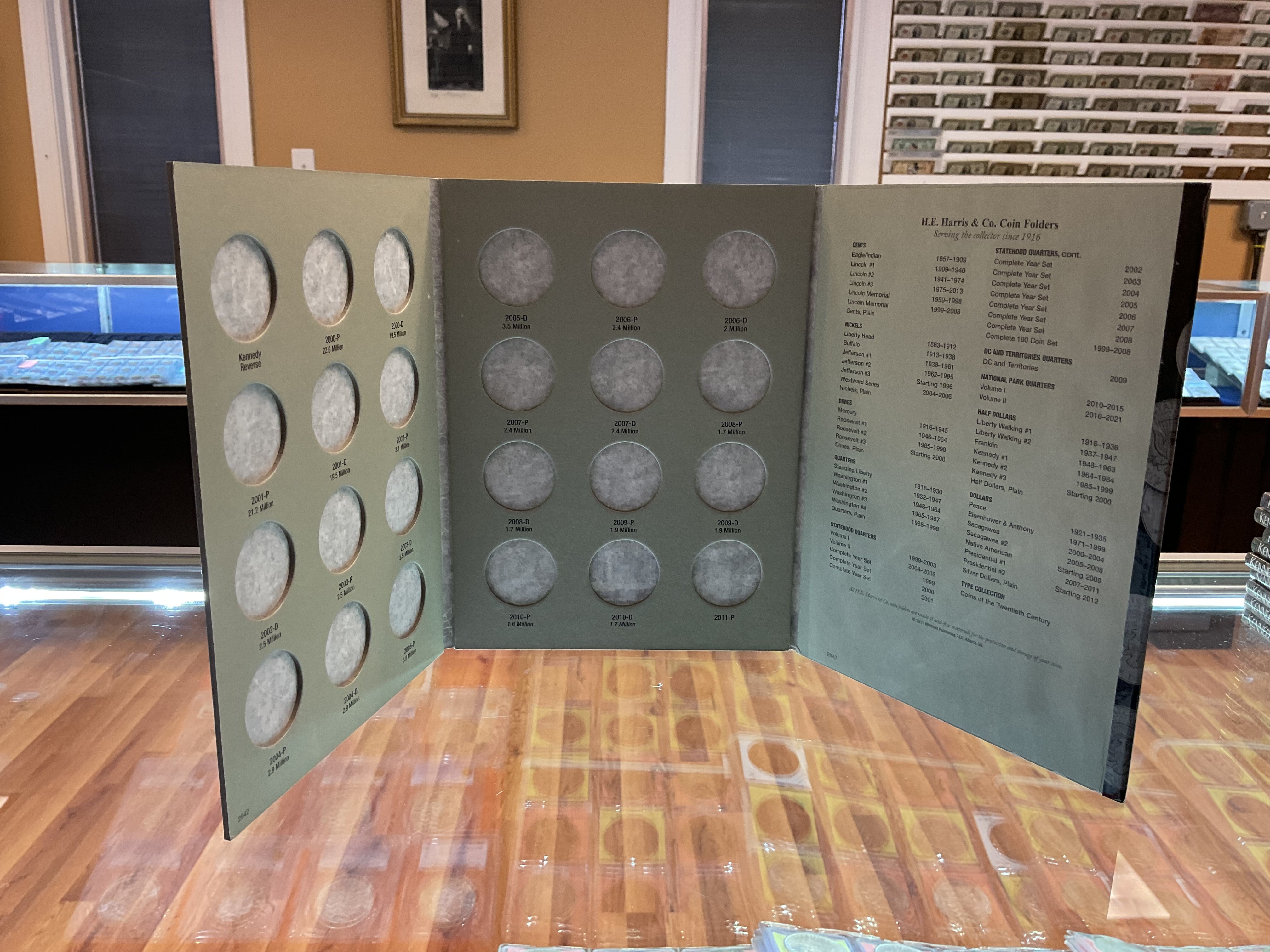 Kennedy Half Dollar, Harris Coin Folder, Collections Starting 2000