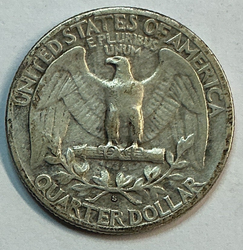 1936-S Washington Silver Quarter, Fine Circulated Coin, Store #QR1681
