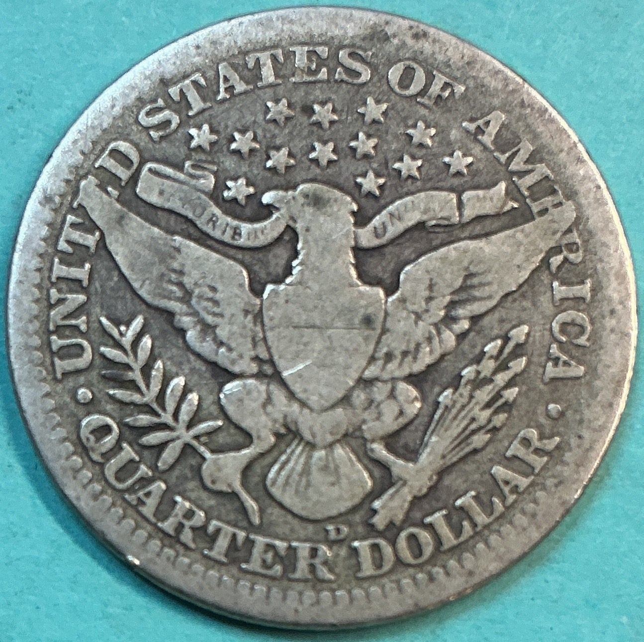 1916-D Barber Quarter., Good Circulated Details., Store#QR1323