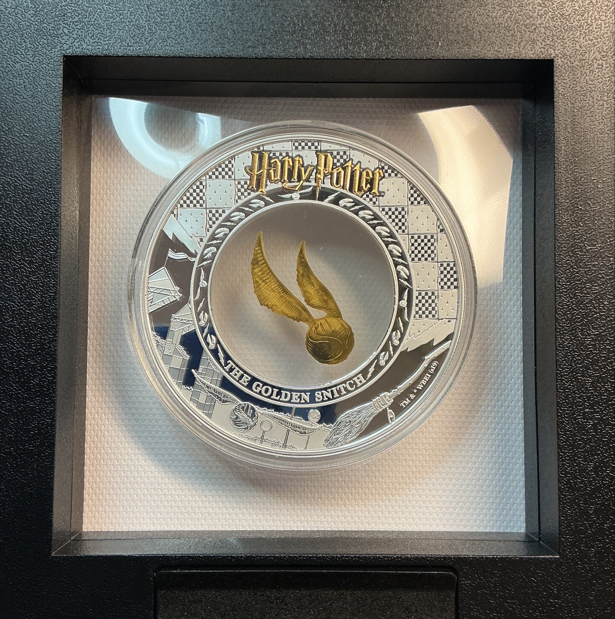 2020 Harry Potter Silver Coin, THE GOLDEN SNITCH, 2 Troy oz .999 Silver & 0.2 gm Gold Coin, Store #SR178