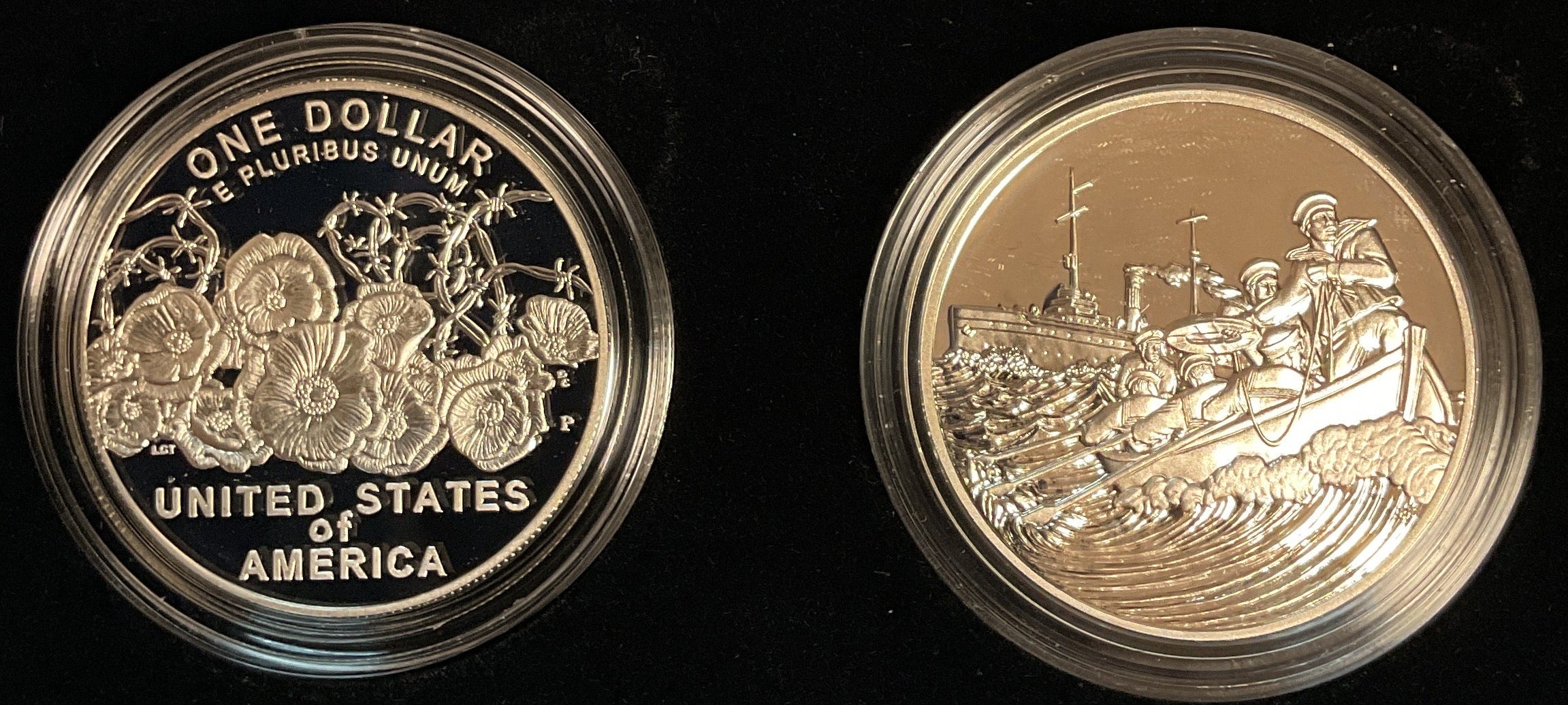 2018 World War I, Silver Dollar and Coast Guard Silver Medal Set, U.S. Mint #SR016