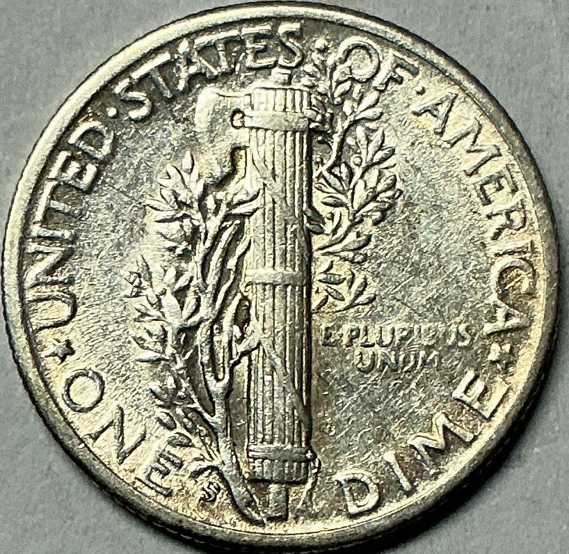 1945-S Mercury Dime, About Uncirculated+ Coin, Store #DE0999