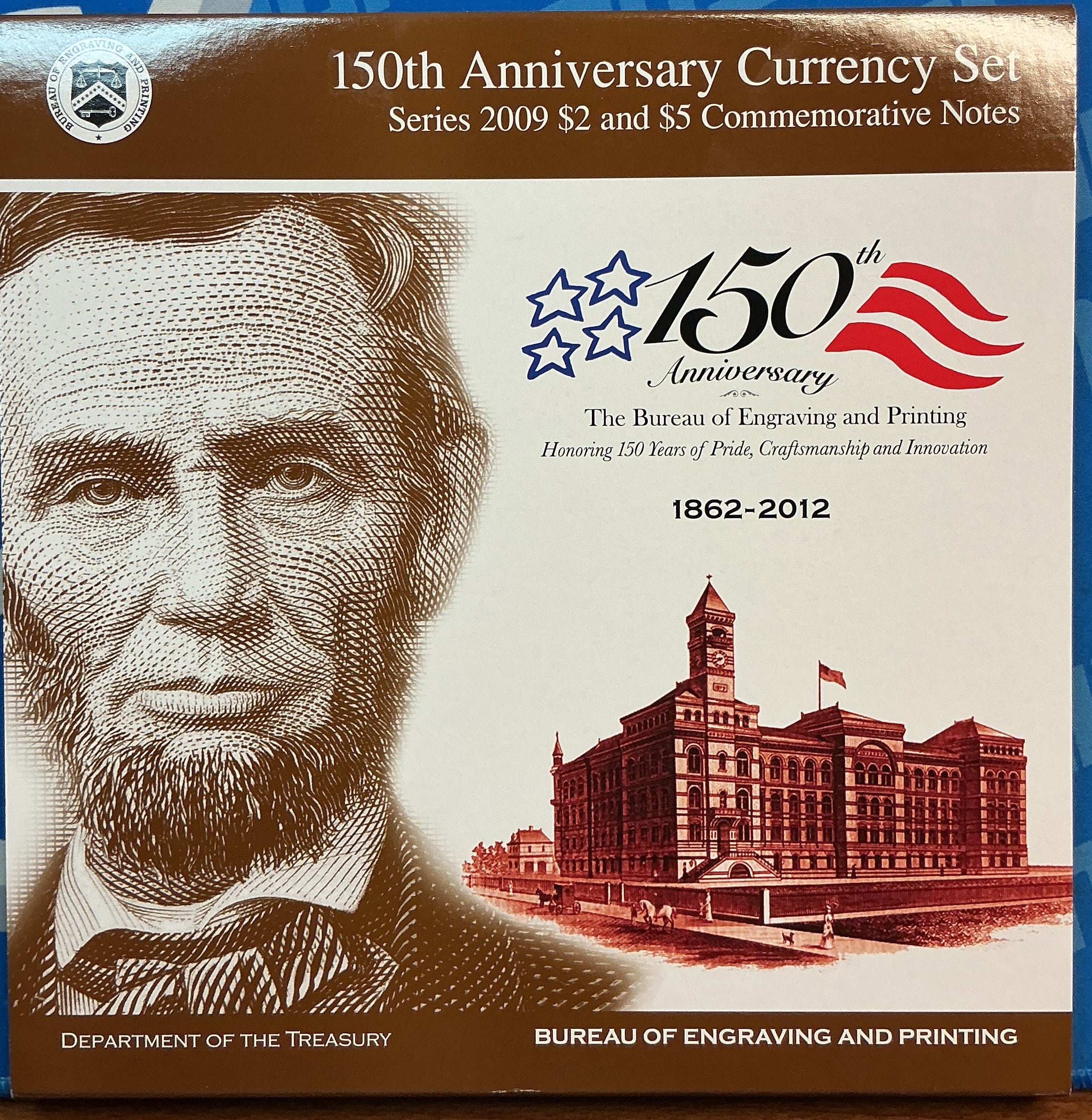 2009 Series $5 & $2 Notes, F.R.B, 150th Anniversary BEP, #FRN008