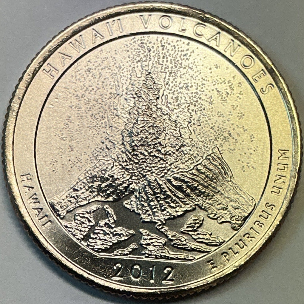 2012-P Brillant Uncirculated, Hawaii Volcanoes National Park, Hawaii, Washington Quarter