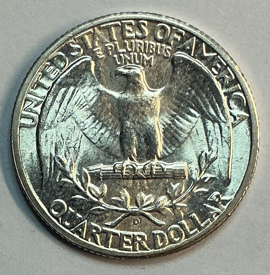 1944-D Washington Quarter. Uncirculated Collectable Coin. Store # QR1716