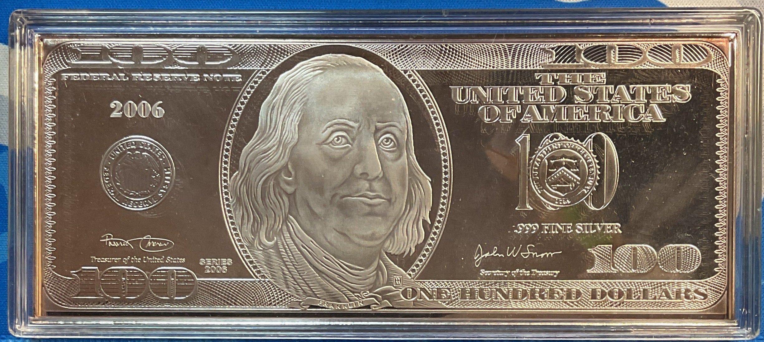 2006 $100 NOTE, .999 Silver, 4 Troy Ounce, Store #SR142