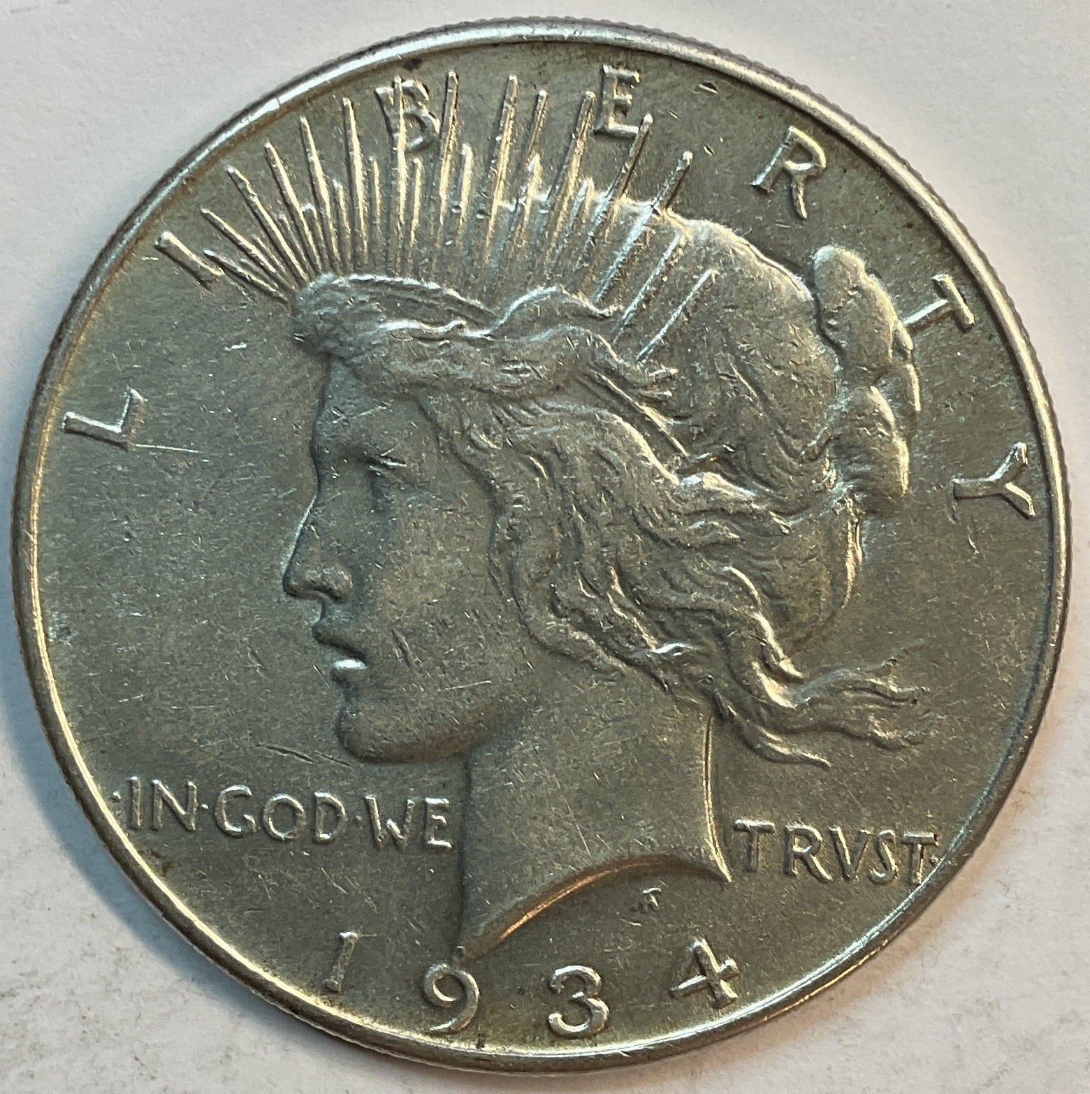 1934 Peace Silver Dollar, Uncirculated Coin, Store Sale #DR0358