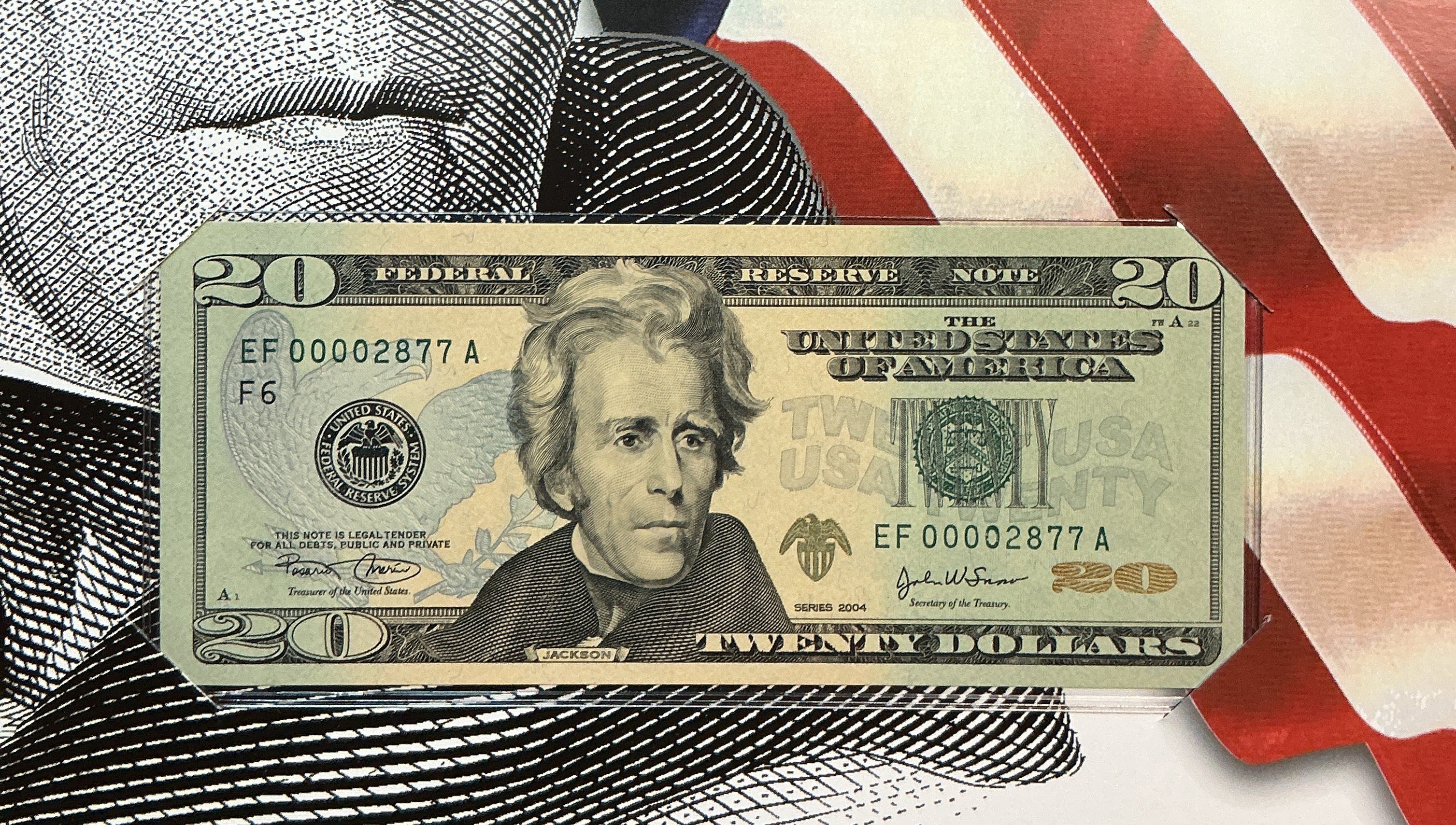 2004 Series $20 Single Note, F.R.Notes, Low Serial Number Store #FRN021