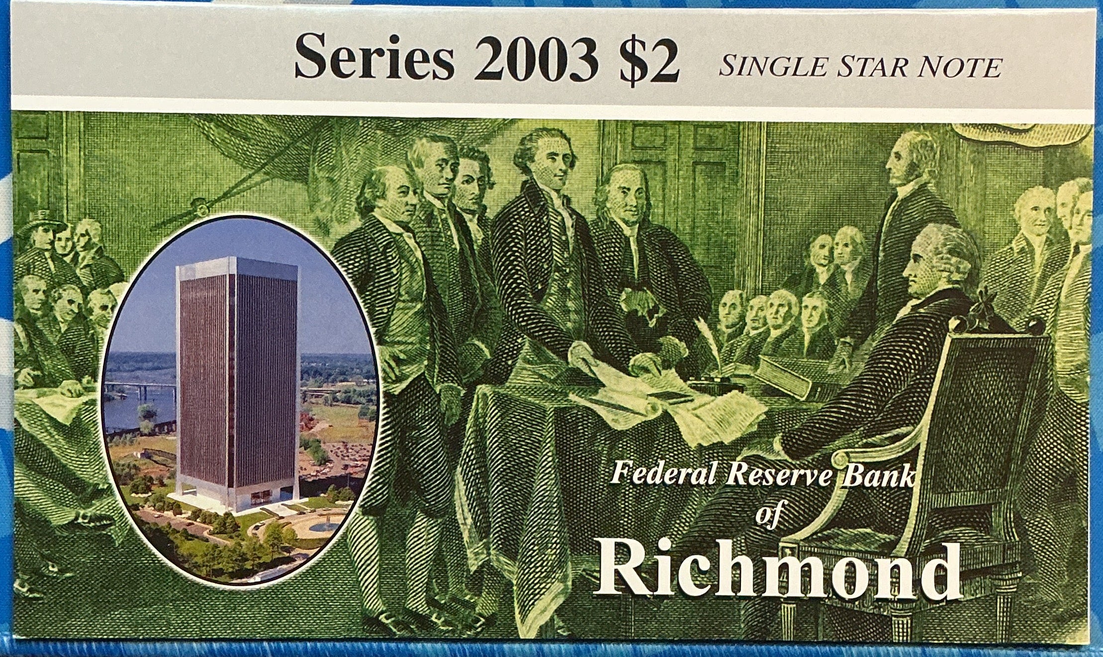 2003 Series, $2 Star Note, Richmond F.R.B., Low, Fancy Serial Number, Store #FRN024