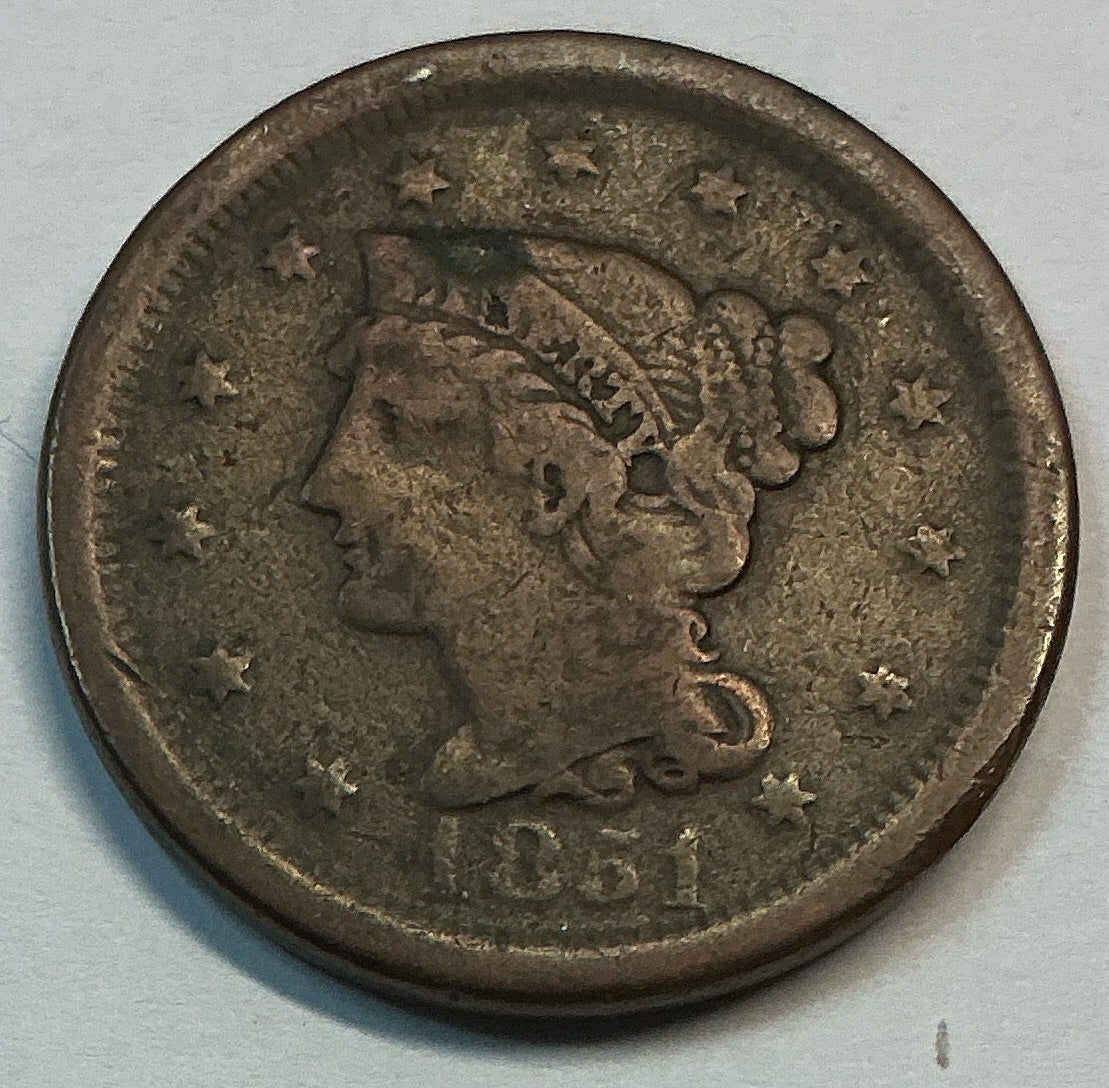 1851 Liberty Head Large Cent. Affordable Collectible Coin. Store #CT1412