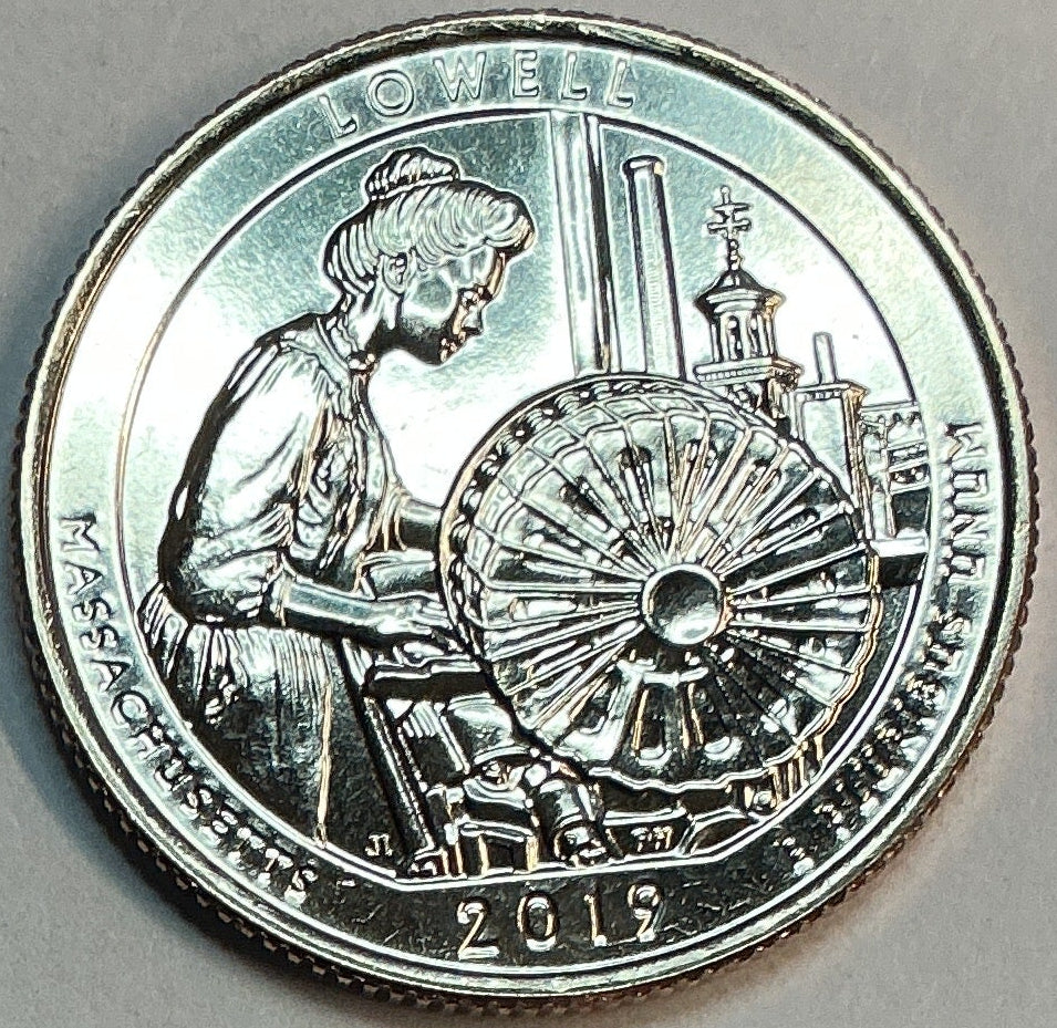 2019-D Uncirculated, Lowell National Historical Park, Massachusetts, Washington Quarter