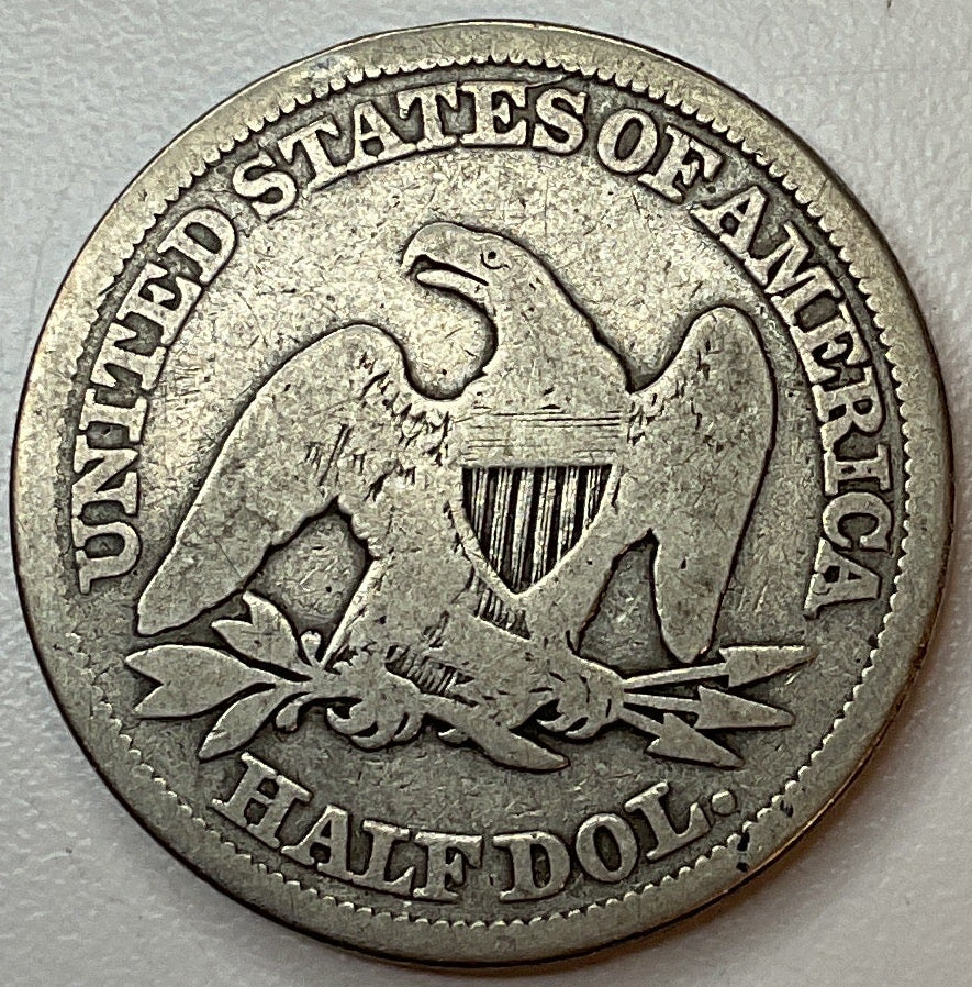 1846 Liberty Seated Half Dollar, Very Good Circulated Coin, Store #HR1909