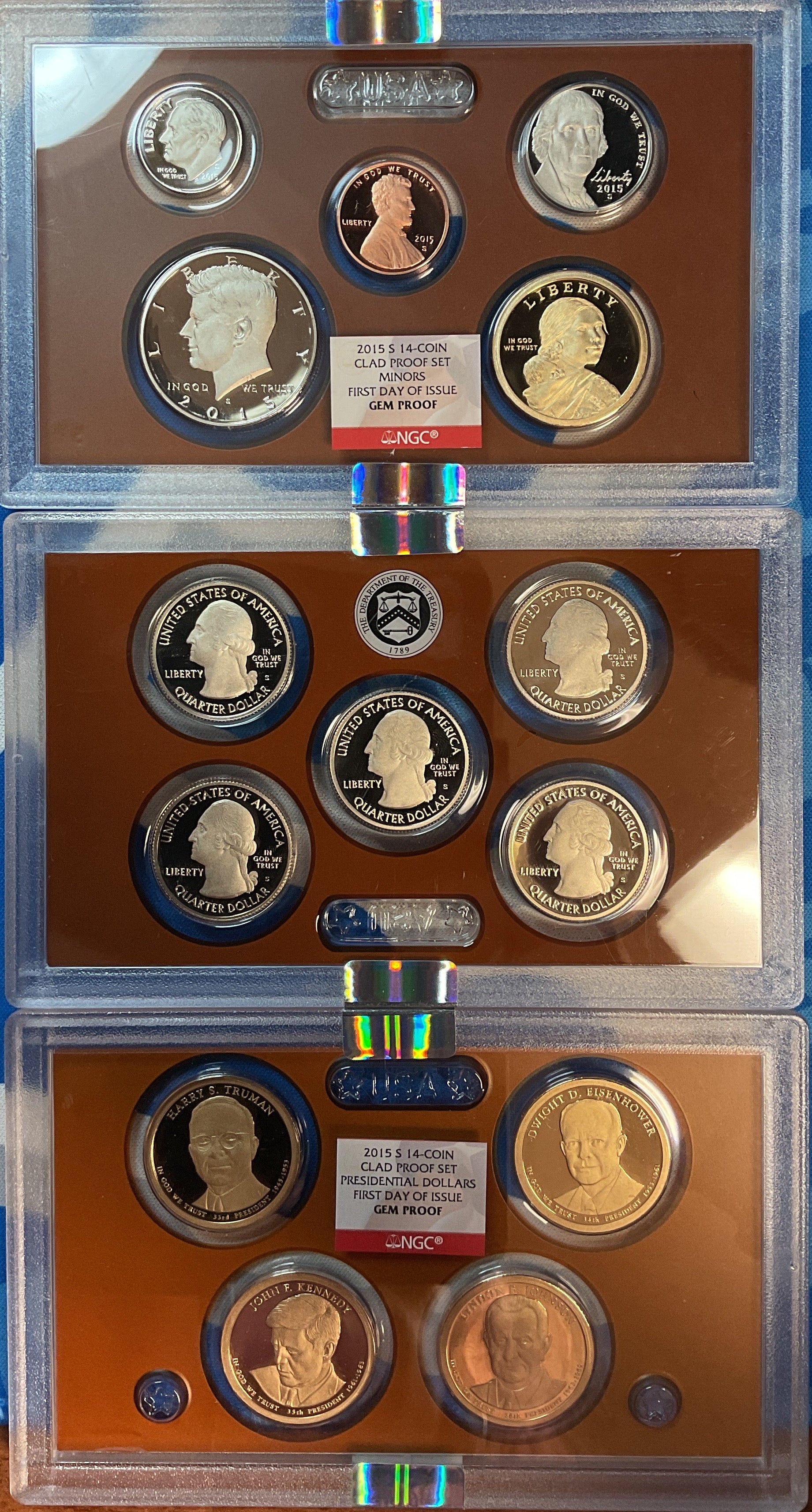 2015 Proof Set, 14 Coin Proof Set, Encased in Original Government Packaging.