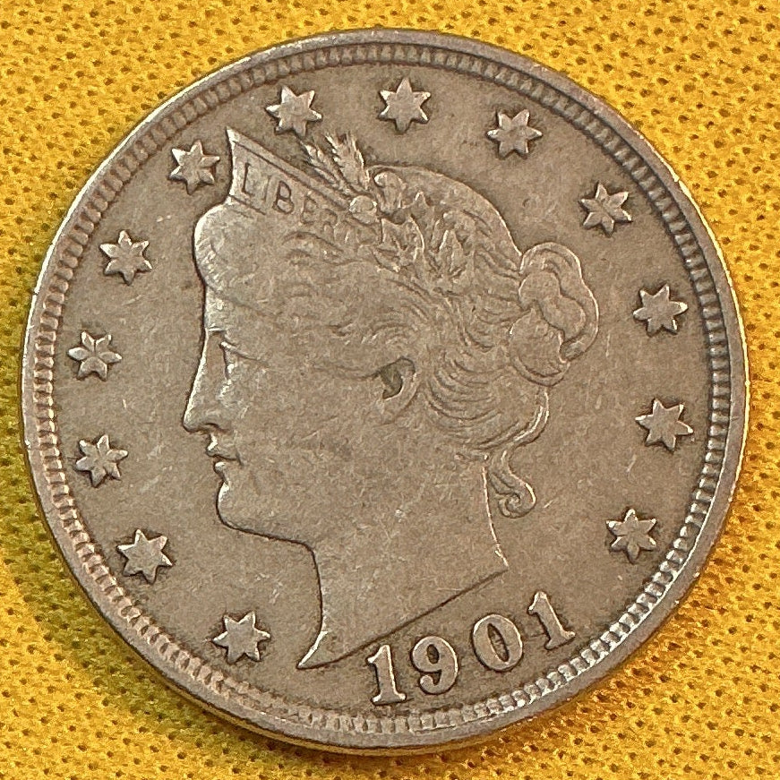 1901 Liberty Nickel, Fine Circulated Coin, Store #NL882