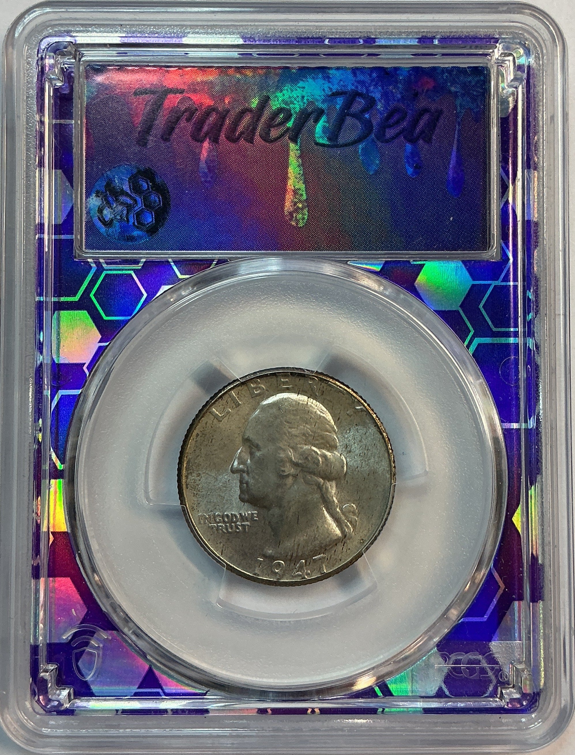 1947-D Washington Quarter. PCGS MS66 Trader Bea Purple Store #QR1639