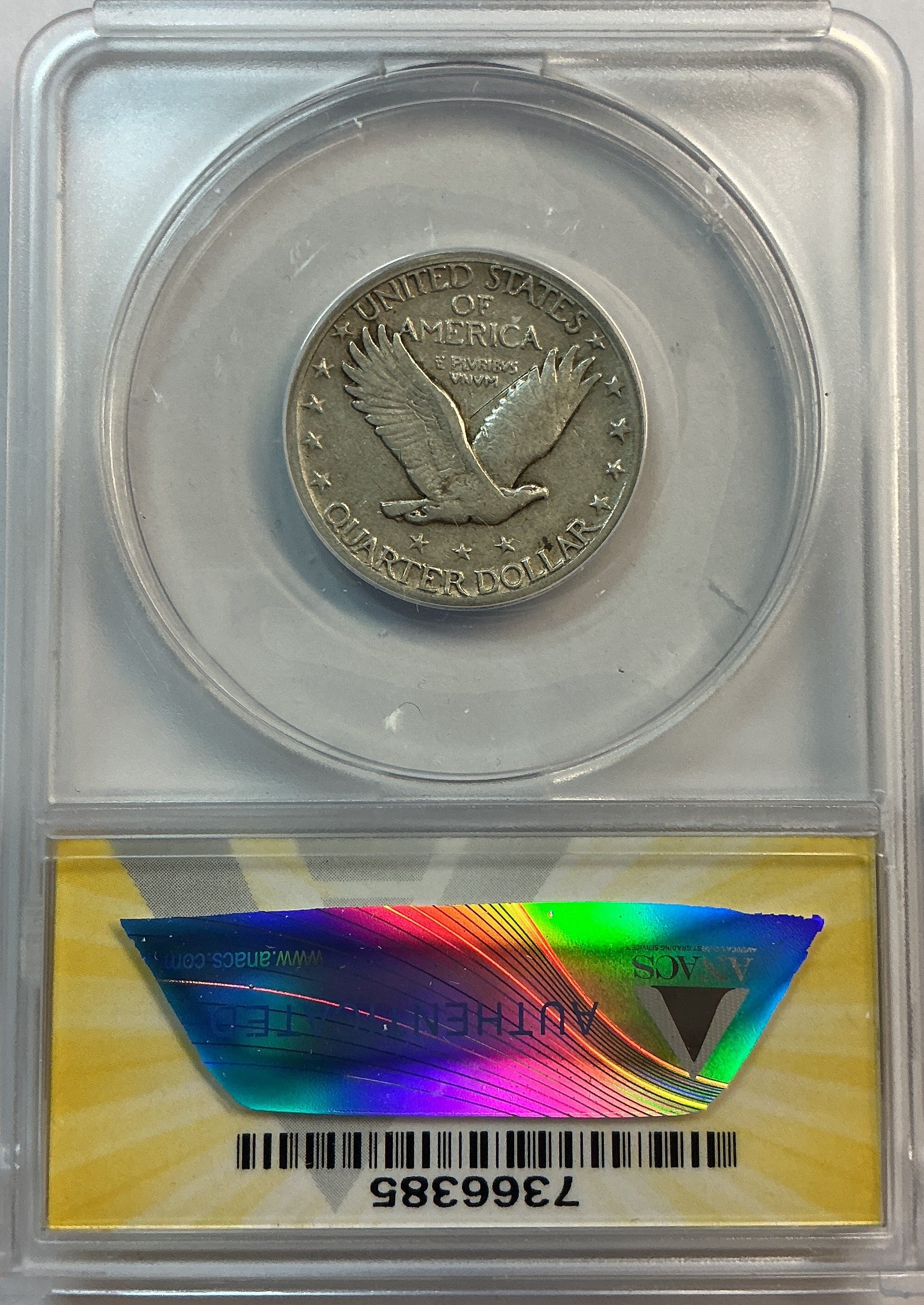 1923-S Standing Liberty Silver Quarter, Key Date, ANACS VF-25, Store #QR1617