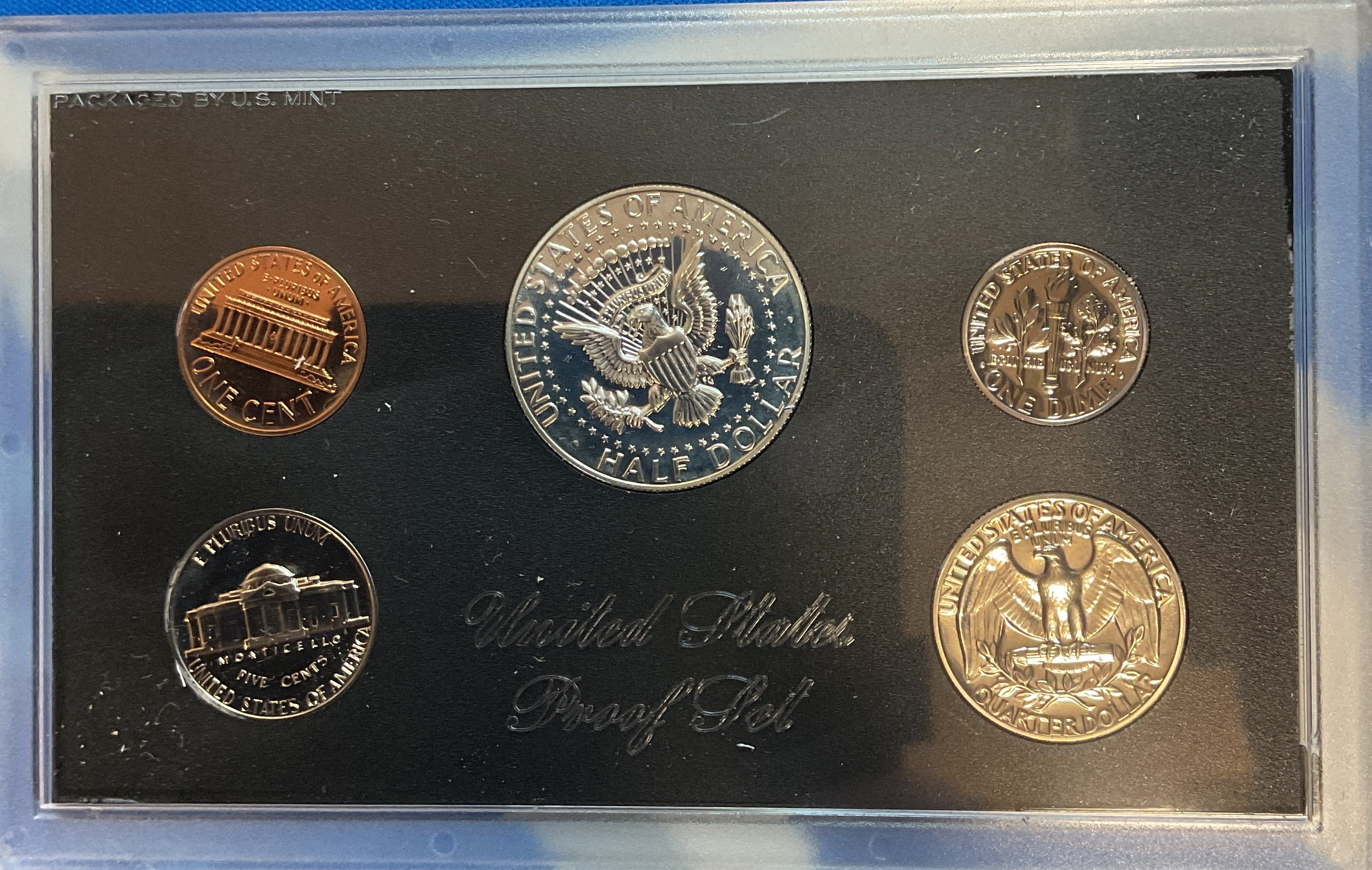 1968 Proof Set, 5 Coin Proof Set, Encased in Original Government Packaging.
