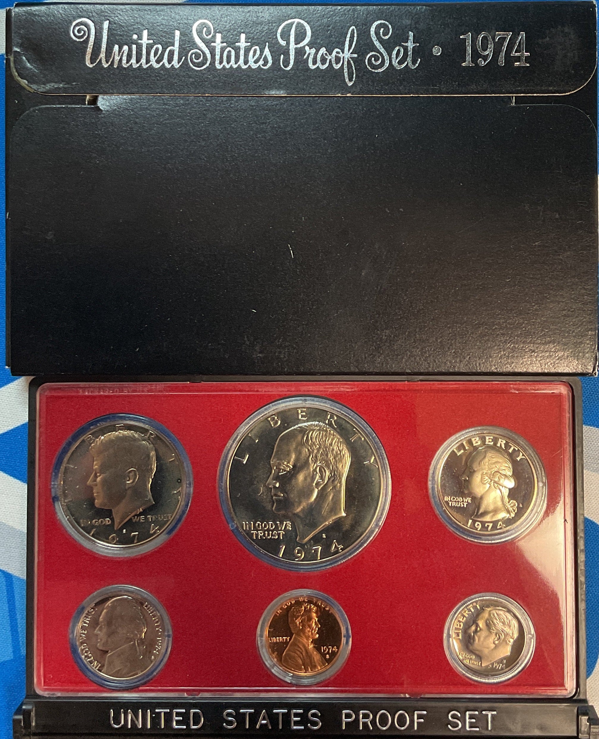1974 Proof Set, 6 Coin Proof Set, Encased in Original Government Packaging.