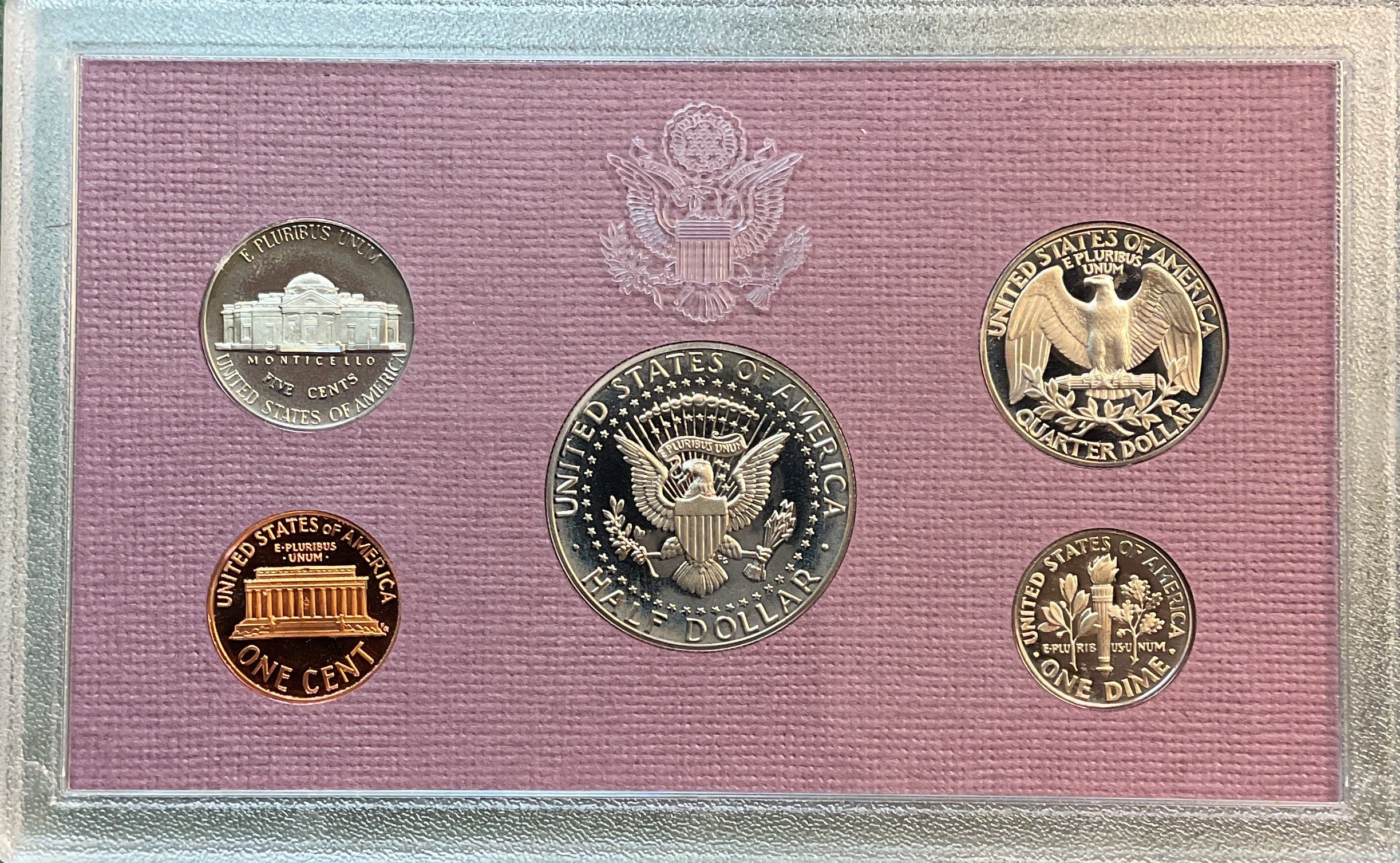 1989 Proof Set, 5 Coin Proof Set, Encased in Original Government Packaging.
