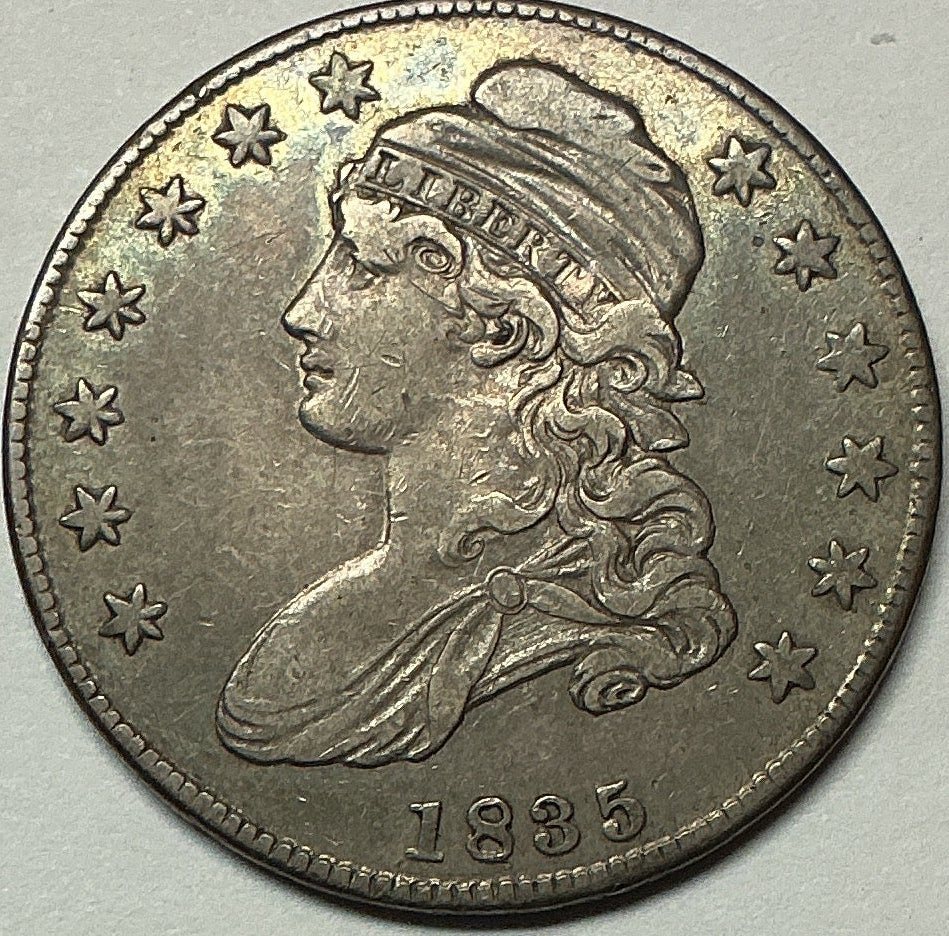 1835 Cap Bust Half Dollar, Extra Fine Circulated Coin. Store #HR1924