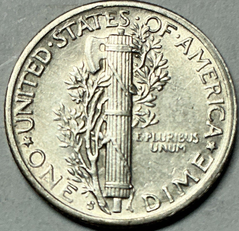 1944-S Mercury Dime, About Uncirculated Coin, Store #DE0998
