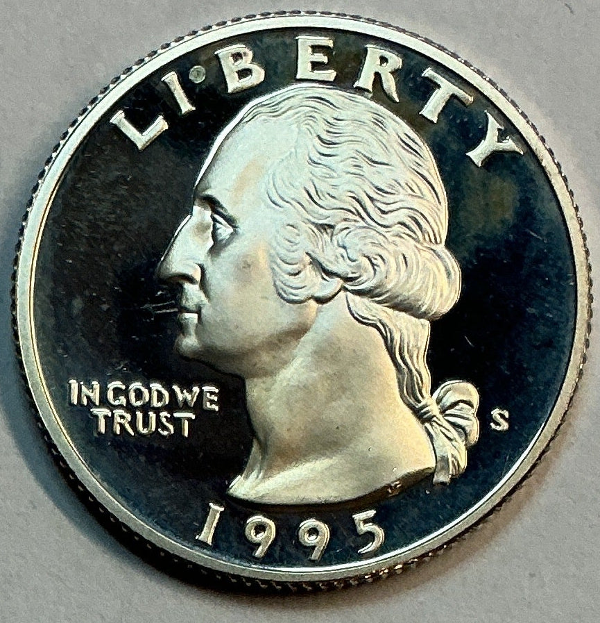 1995-S Silver Washington Quarter, Proof Uncirculated Coin, Store #QR1476