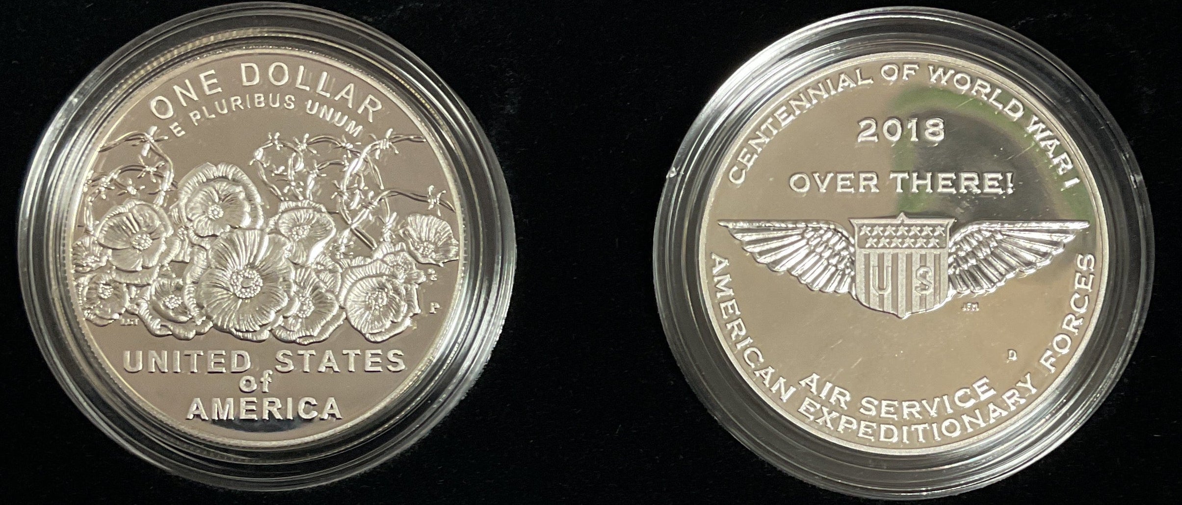 2018 World War I, Silver Dollar and Air Service Silver Medal Set, U.S. Mint #SR018