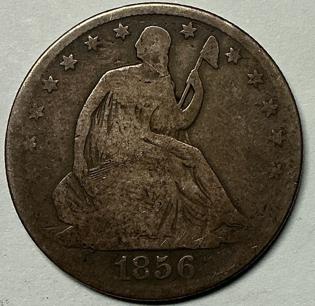 1856-O Liberty Seated Half Dollar, Good+ Circulated Coin. Store #HR1940
