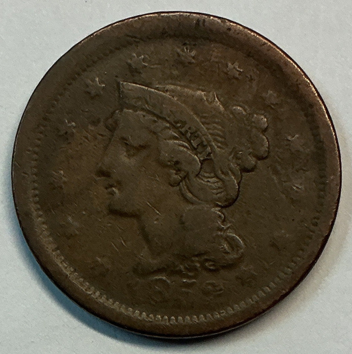 1852 Large Cent, Very Good+ Circulated Coin, Store #CT1430