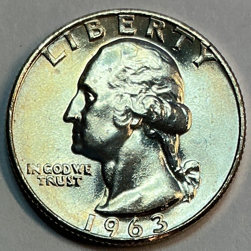 1963-D Silver Washington Quarter., Brillant Uncirculated Coin., Store #QR1795
