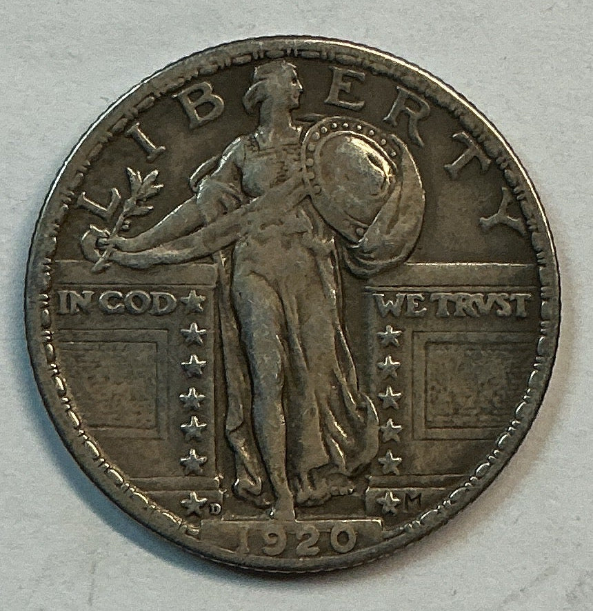 1920 Standing Liberty Quarter, Extra Fine+ Circulated Coin, Store #QR0059