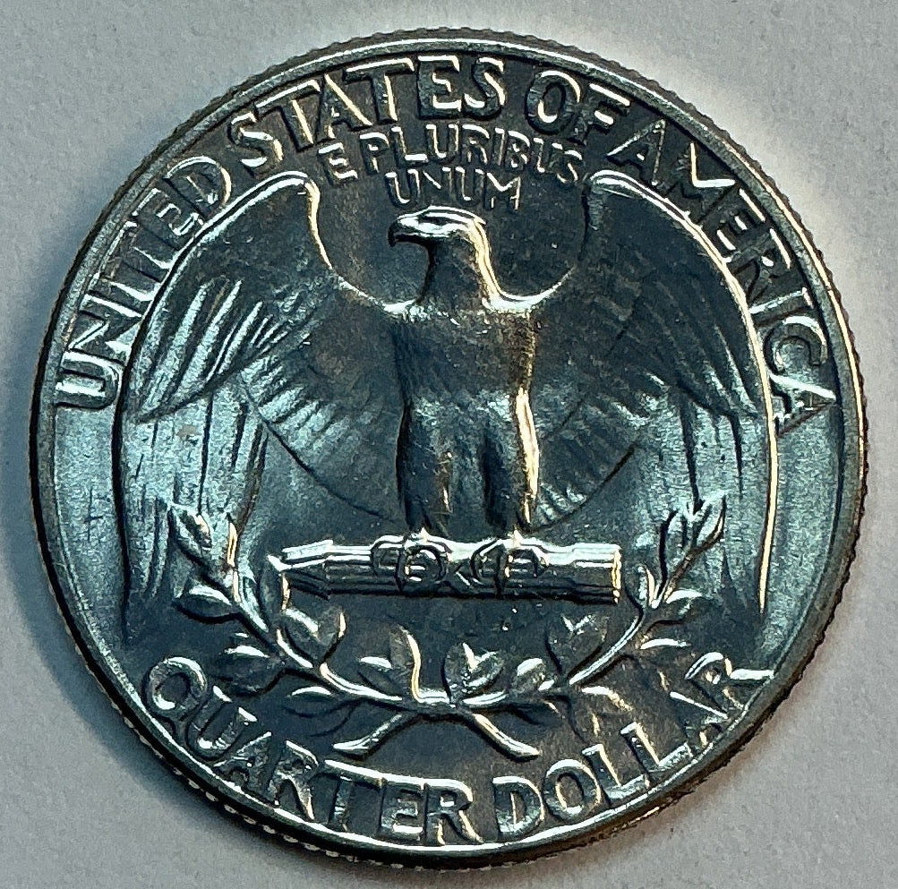 1961 Silver Washington Quarter., Brillant Uncirculated Coin., Store #QR1785