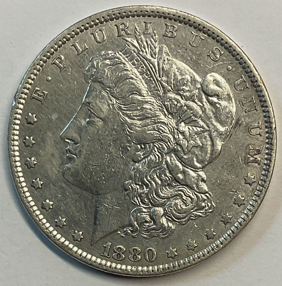 1880 Morgan Dollar, About Uncirculated Coin, Store #DR0849