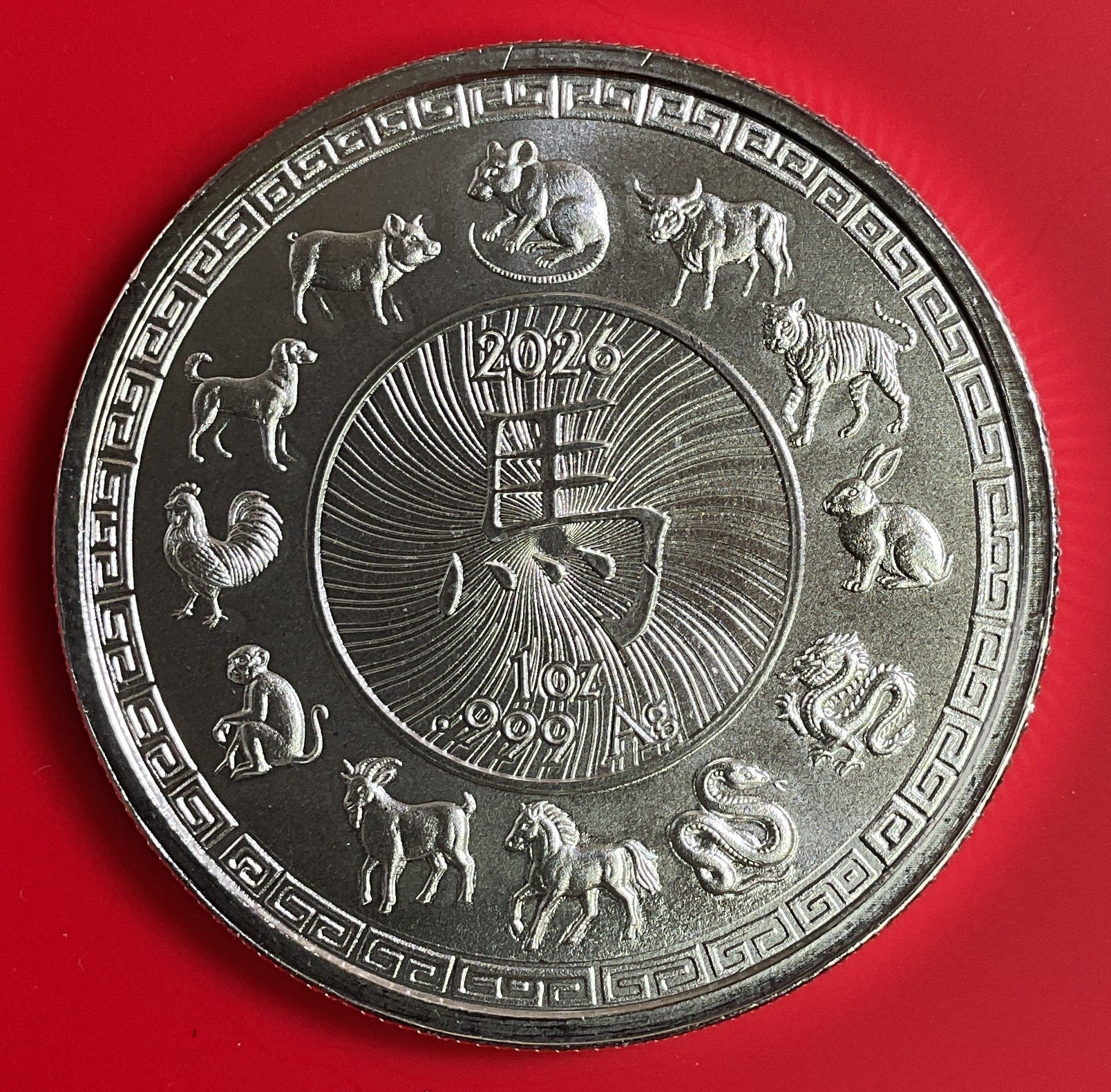 2026 Year of the Horse, Fine Silver Round Bullion, .999 silver, 1 Troy Ounce, Store #SR026