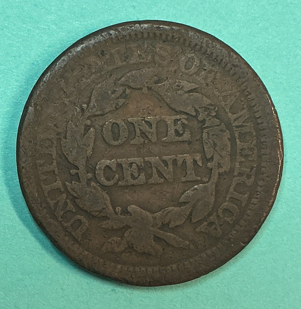 1845 Large Cent, About Good Circulated Coin, Store #CT1521