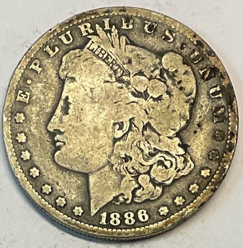 1886-O Morgan Silver Dollar, Very Good, Circulated Coin, Store #DR0893
