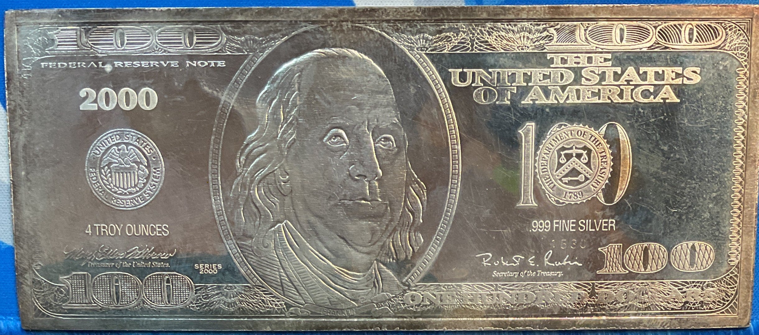 2000 $100 NOTE, .999 Silver, 4 Troy Ounce, Store #SR143