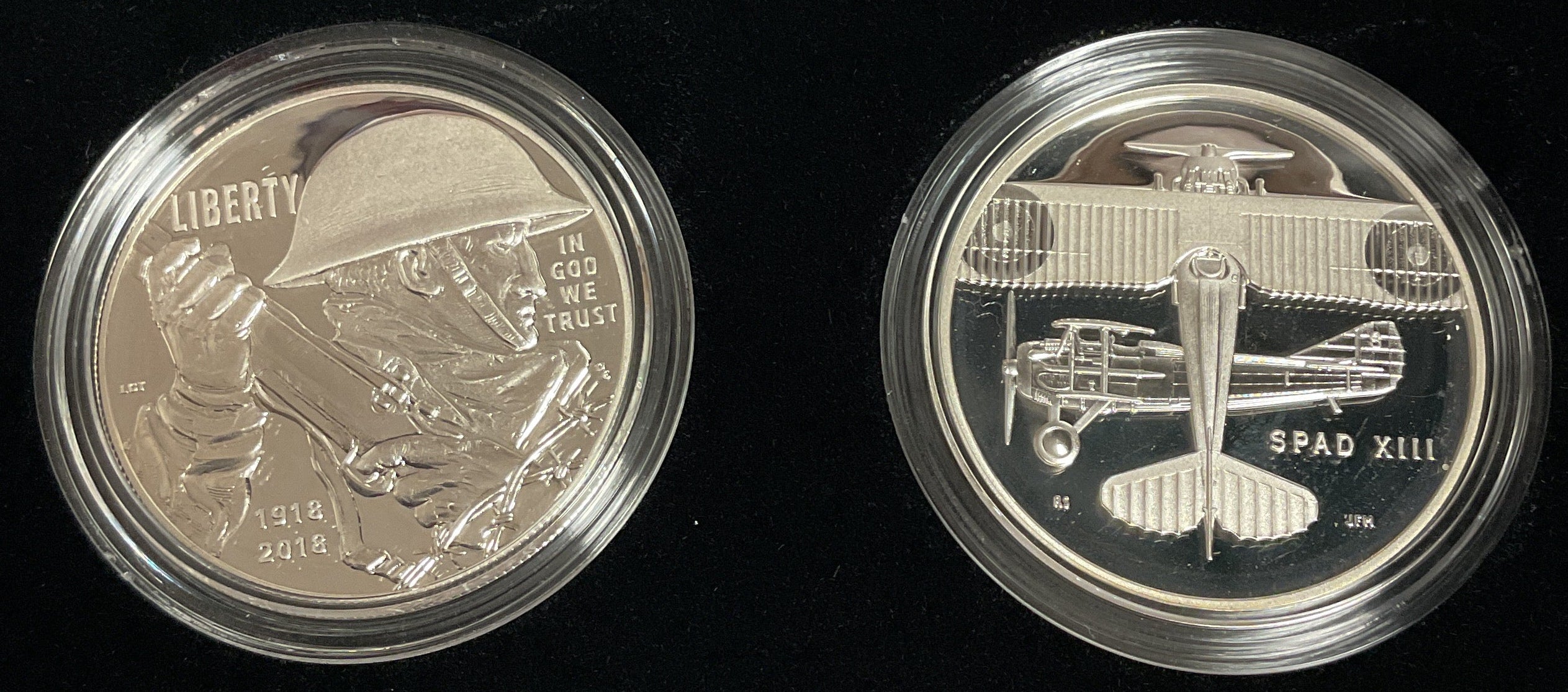 2018 World War I, Silver Dollar and Air Service Silver Medal Set, U.S. Mint #SR018