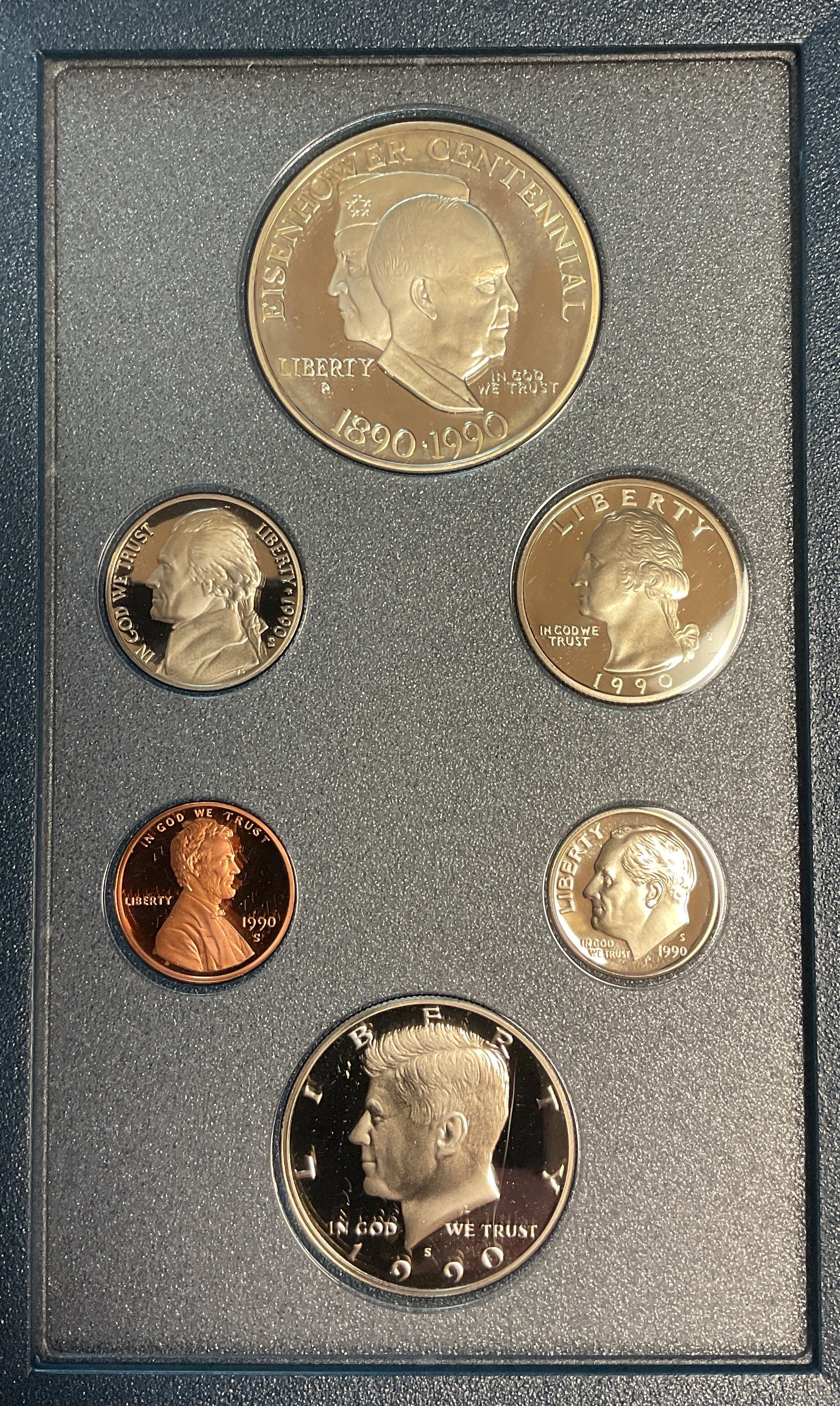 1990 U.S. Mint Prestige Set, U.S. Eisenhower Centennial Coins. Store #PT010