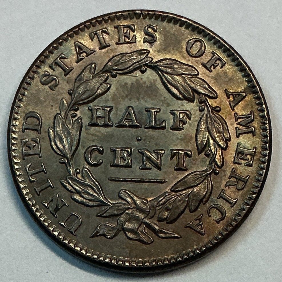 1835 Classic Head Half Cent, About Uncirculated+ Coin, Store #HT0034